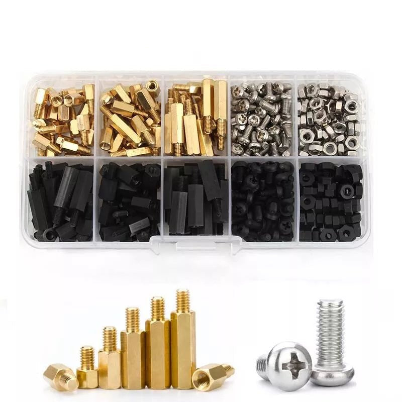 360pcs M3 Nylon Brass Hex Spacer Standoff Mount Fixing | PCB | Screw Nut | Bolts - HomeDIYer
