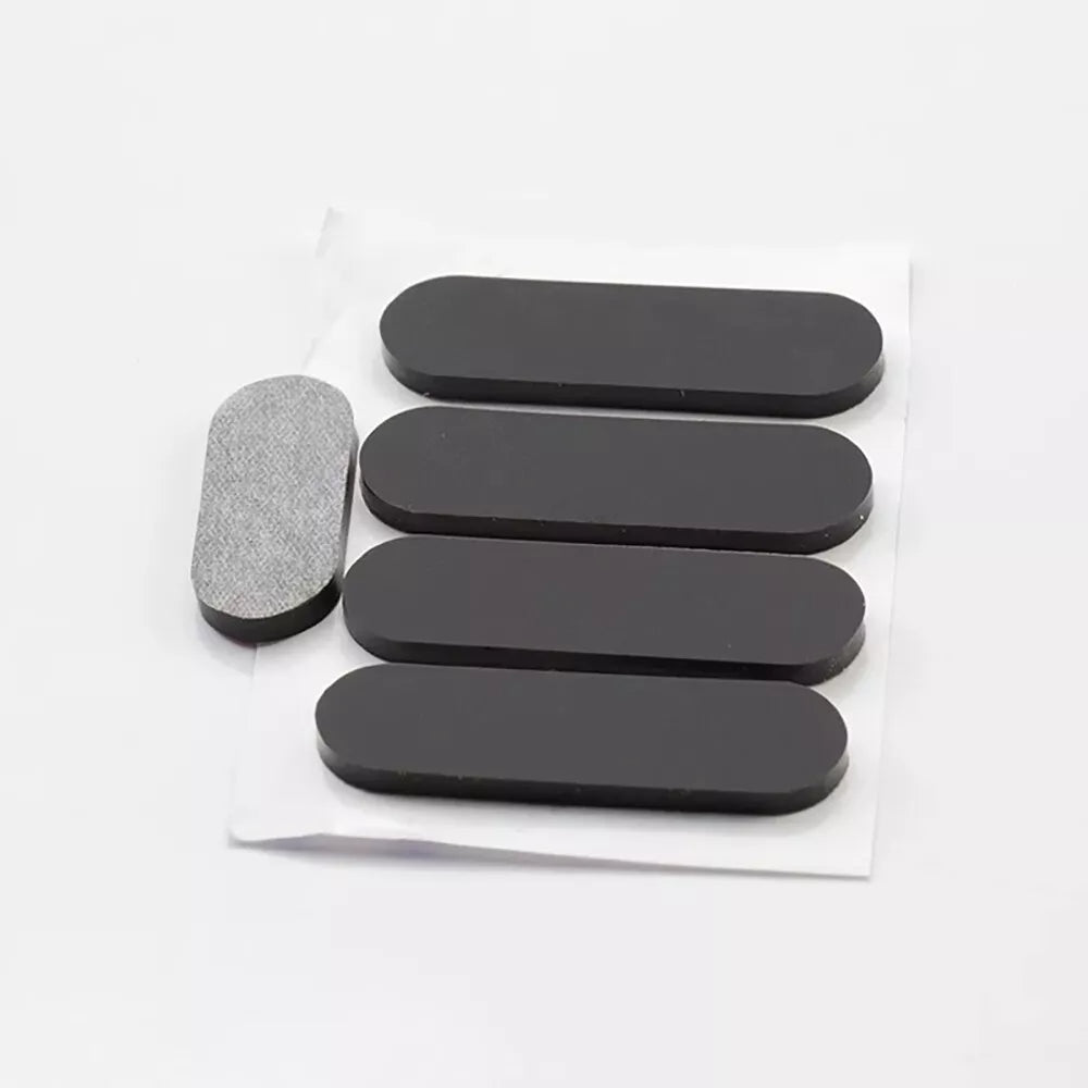 10Pcs Anti - slip Black Rubber Feet Oval Silicone Self Adhesive Stick On Pads Thick 3mm - HomeDIYer