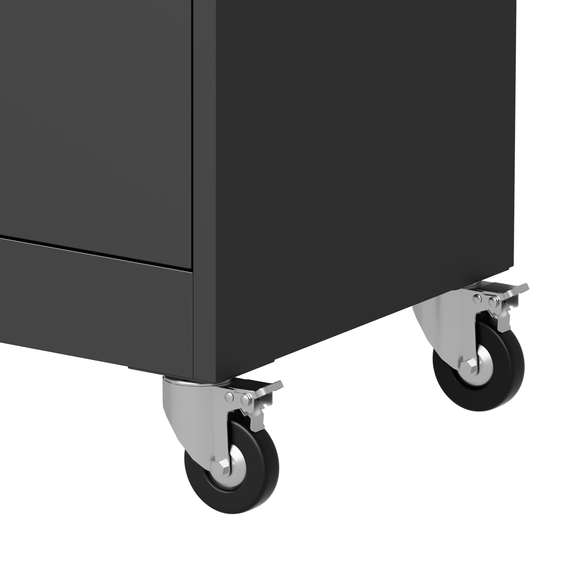 71" Metal Garage Storage Cabinet with Two Drawers, Pegboard Door, Locking Doors & Rolling Wheels, 720 lb Capacity