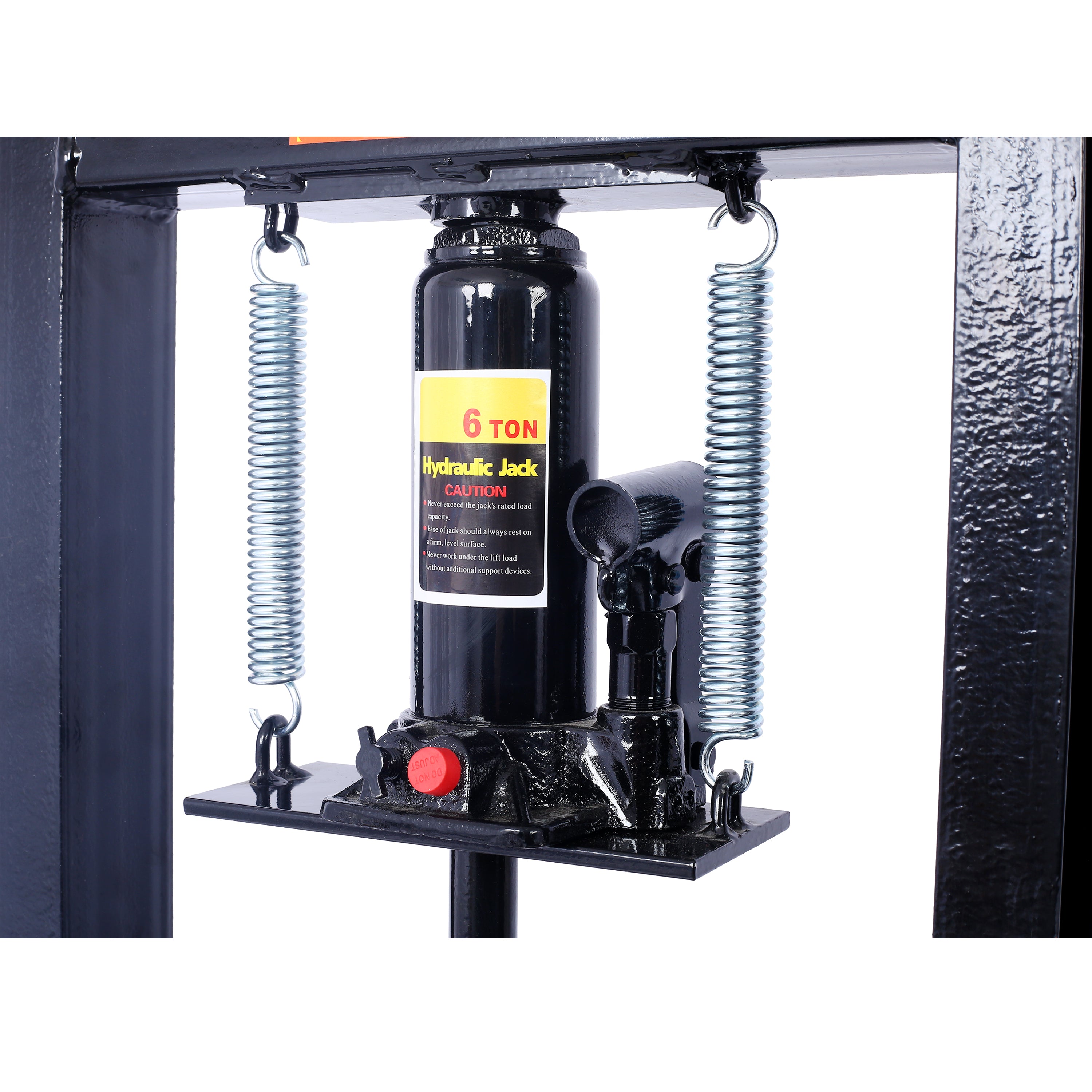 Hydraulic 6 Ton H-Frame Garage Floor Adjustable Shop Press with Plates, 6T, black