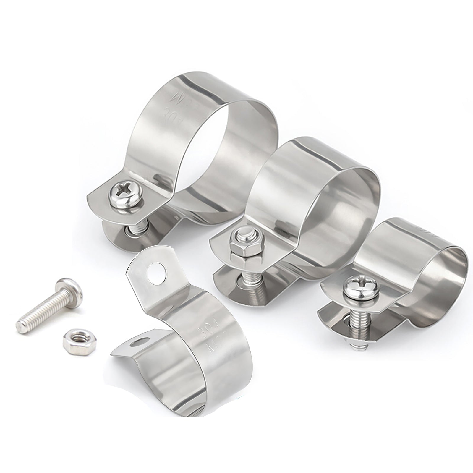 304 Stainless Steel Pipe Clamp U-Bolt Hose Clamp for 10-115mm Pipes | HomeDIYer