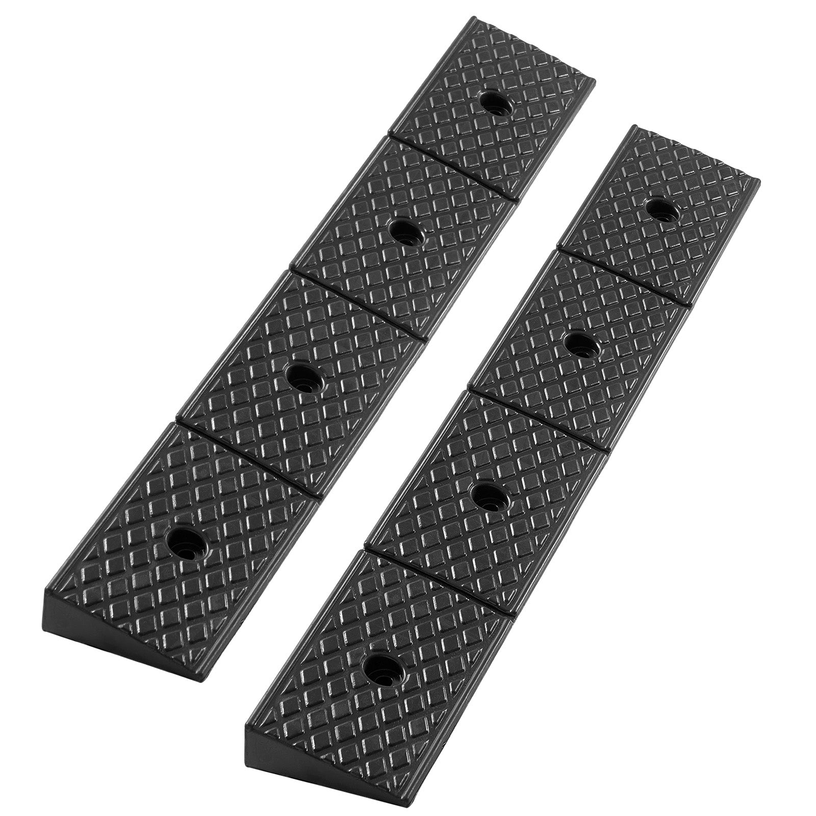 Rubber Curb Ramp, 33069 lbs Load Capacity, 2 Inches Rise Height Heavy Duty Rubber Threshold Ramp with Drainage Tank for Wheelchairs, Strollers, Motorcycles, Cars, Lawn Mowers & Trailers, 2 Pack