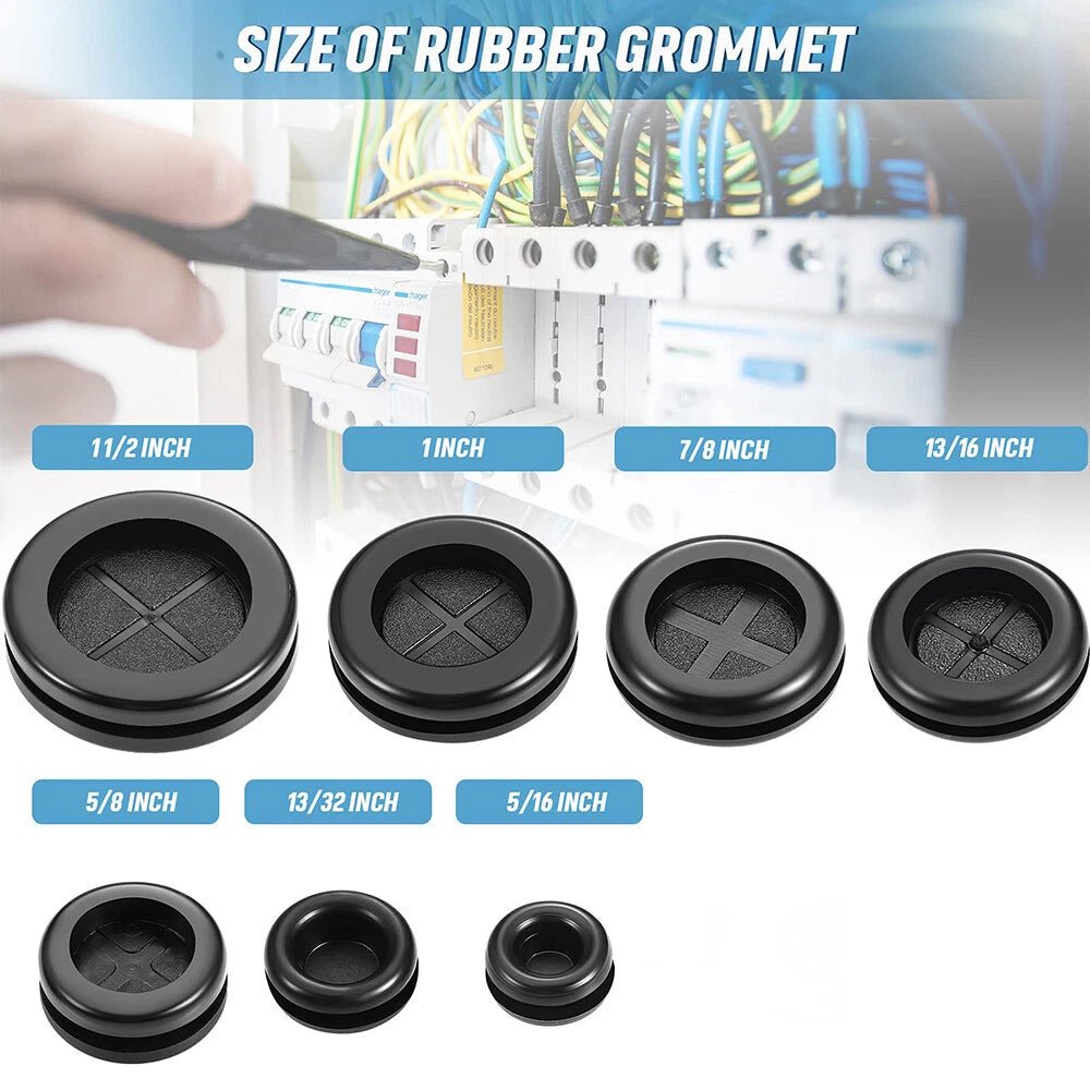 Round Rubber Plug Hole Grommet for Protecting Cable Wire Hole Plug 16mm - 100mm - HomeDIYer