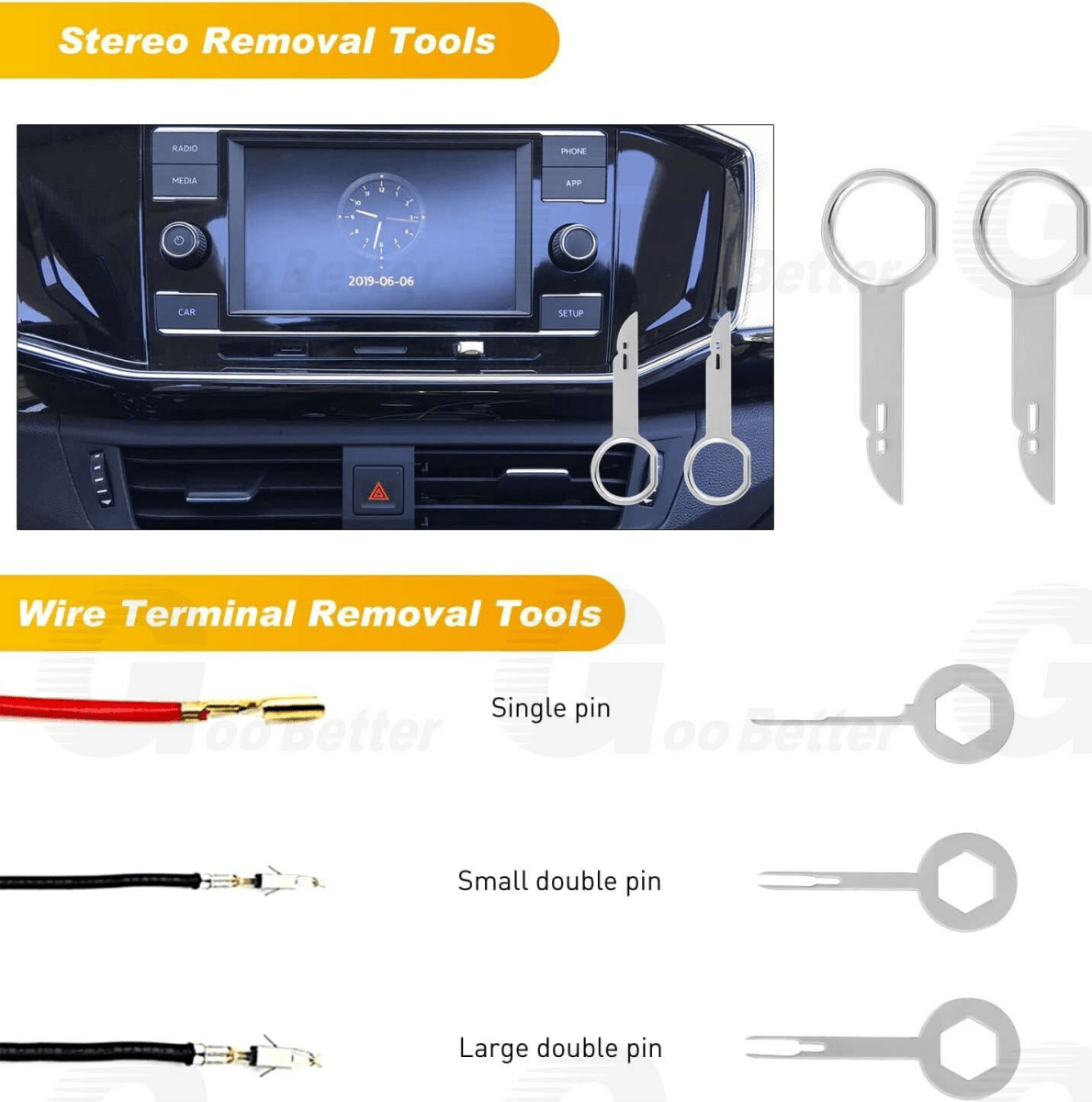 19pcs Car Trim Removal Tool Kit Radio Hand Pry Panel Door Interior Clip Plastic - HomeDIYer