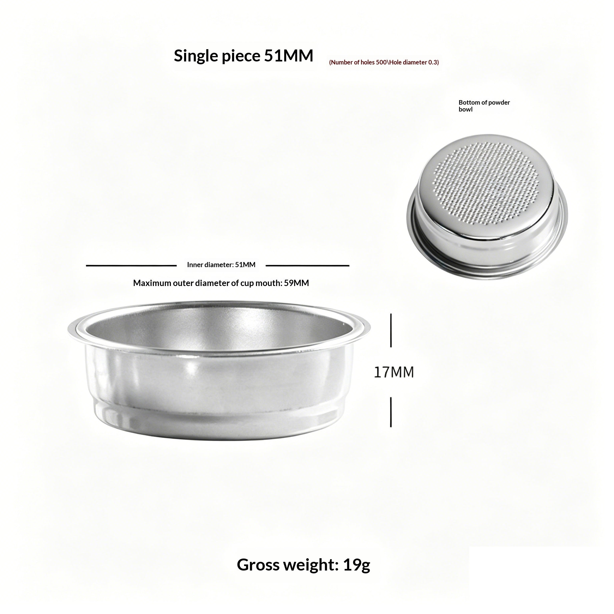 304 Stainless Steel Espresso Filter Basket – 51mm / 54mm / 58mm | Single & Double Shot Precision Portafilter Cup