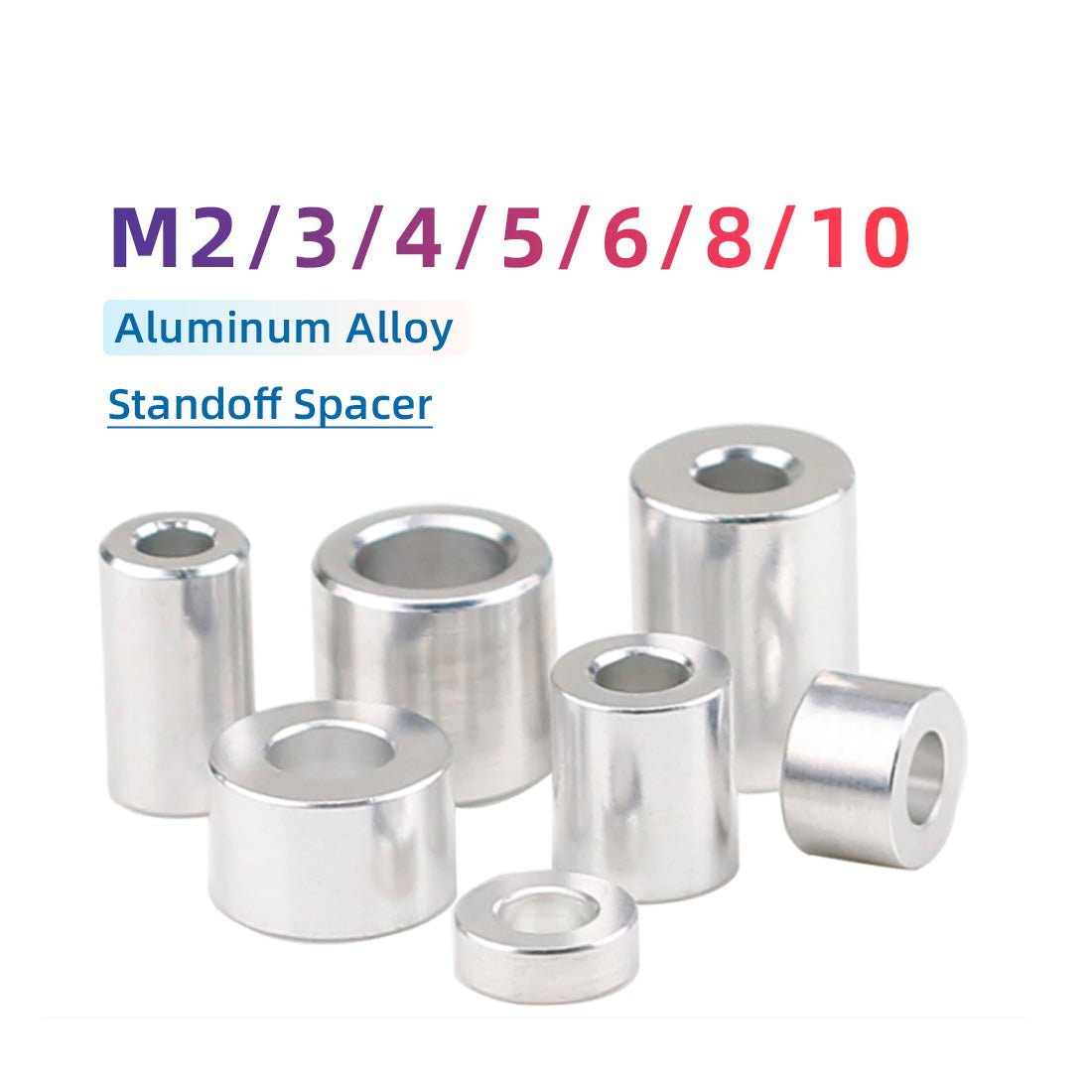 Aluminium Standoff Spacers M6 - M10 Stand off Collar Round Spacer Bush Washers - HomeDIYer