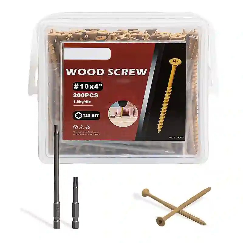 Yellow Deck Screws Set T25 Torx Self Tapping Wood Screws Exterior Deck Screws - HomeDIYer