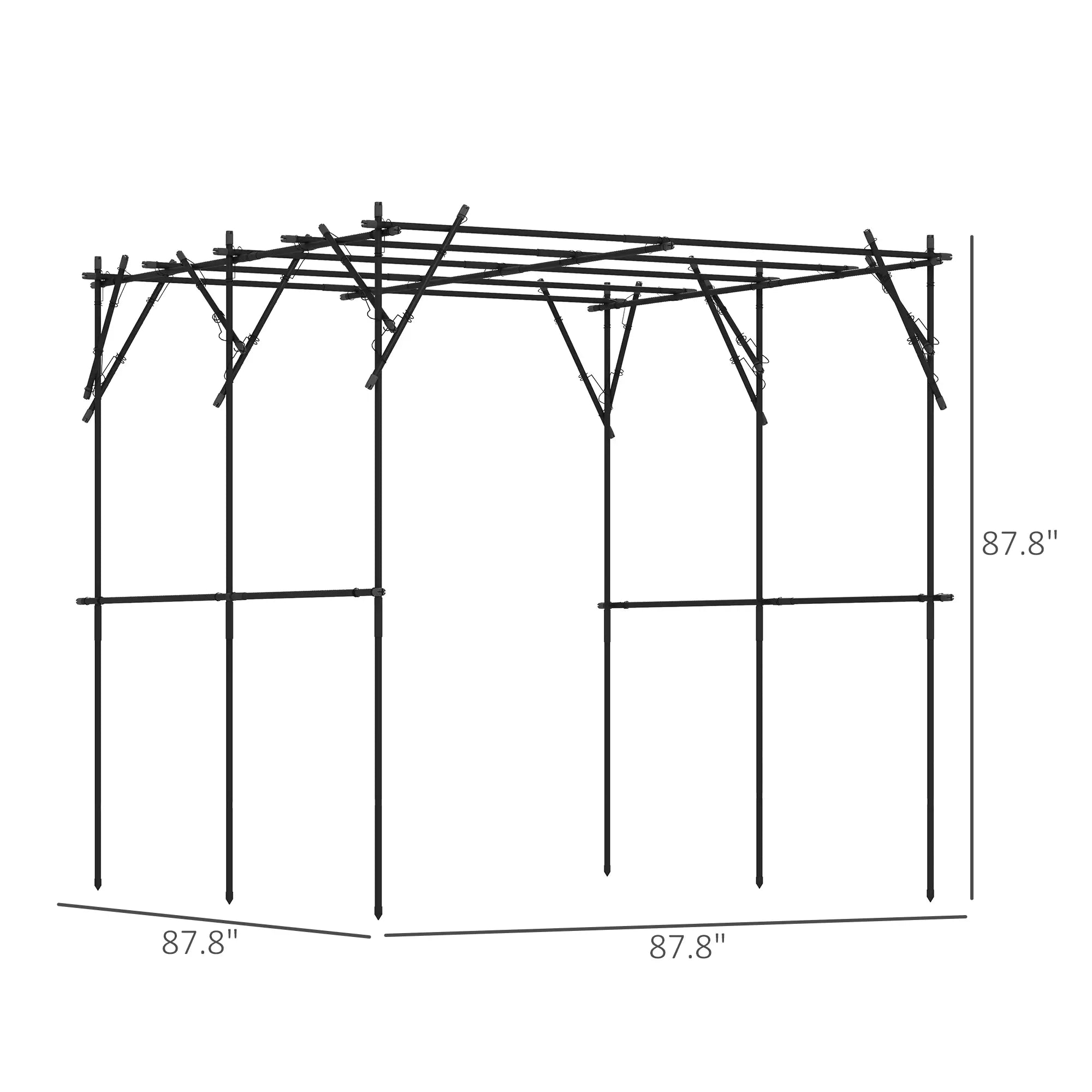 Garden Arch Trellis Metal Plant Trellis Support with Climbing Net