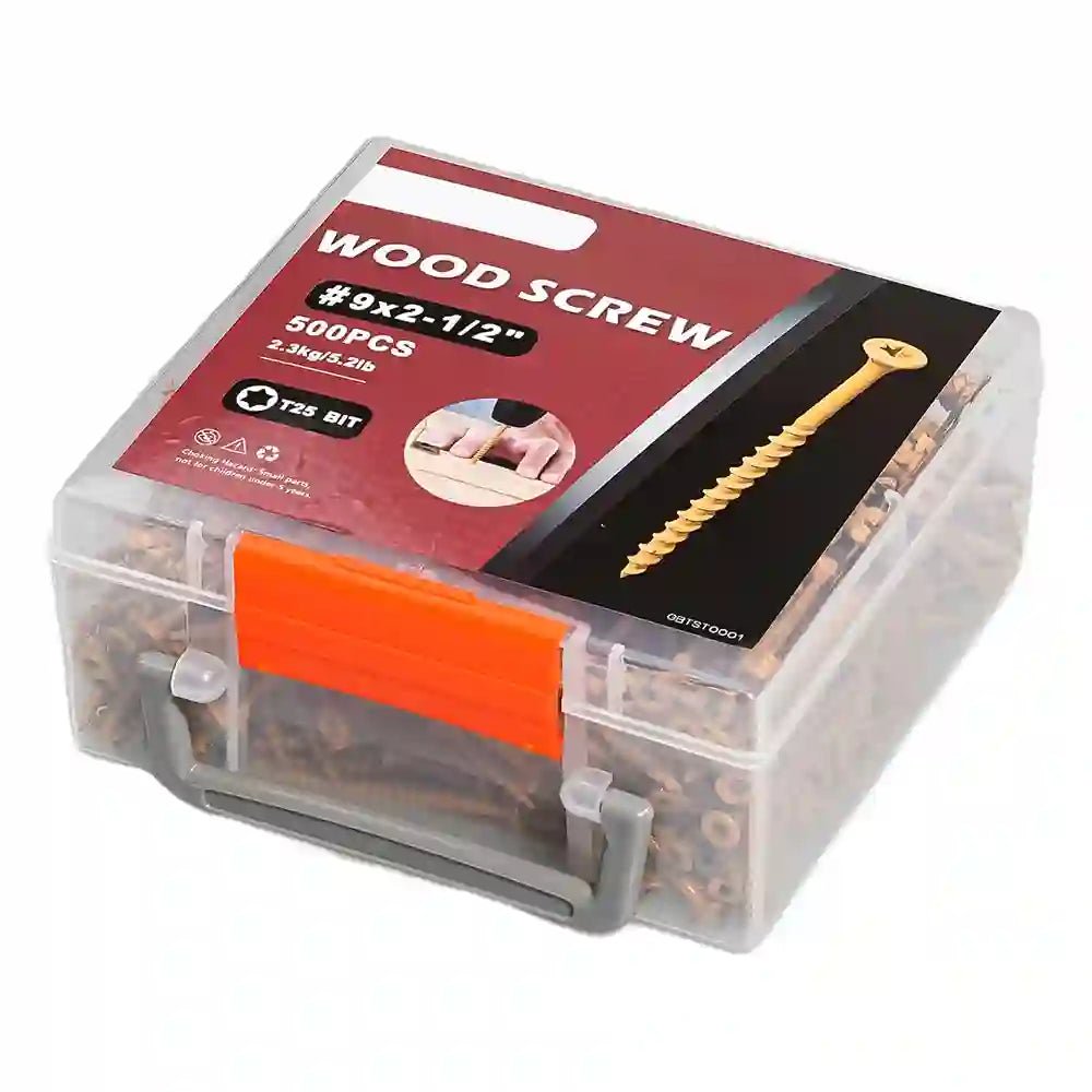 Yellow Deck Screws Set T25 Torx Self Tapping Wood Screws Exterior Deck Screws - HomeDIYer