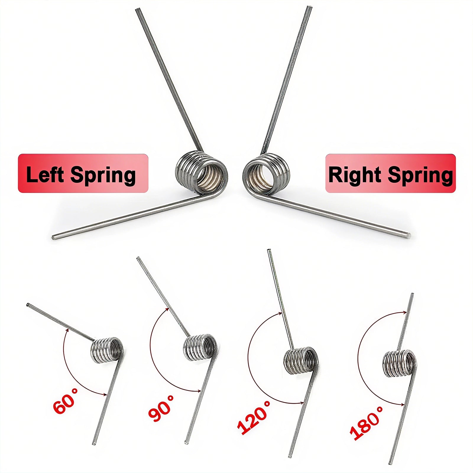 Torsion Spring 3 - 9 Coil (10 pcs), 1.6mm Wire dia, 8 ~ 18mm OD, Left spring Steel - HomeDIYer