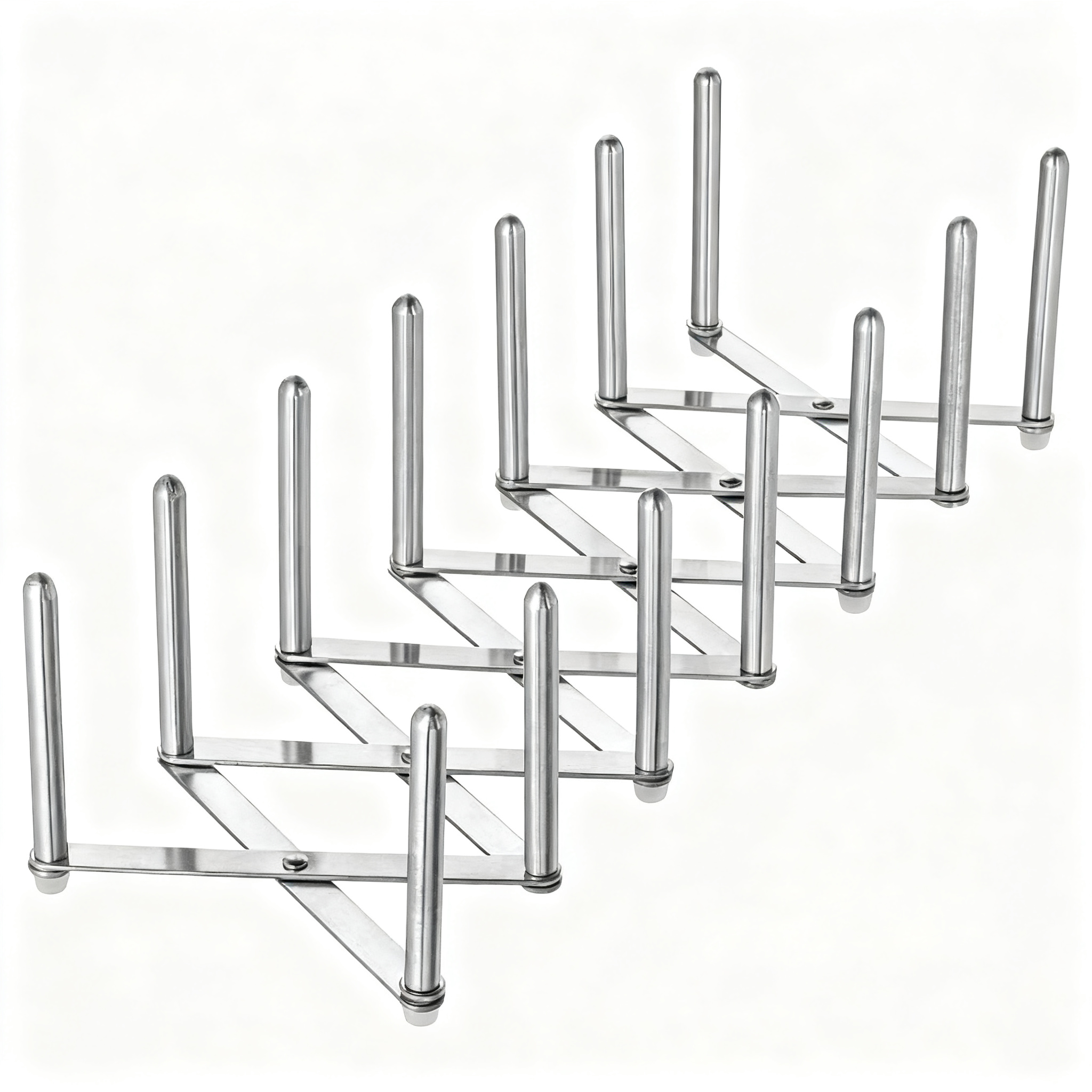 Foldable Stainless Steel Pot Lid & Plate Holder – Adjustable No-Drill Kitchen Rack