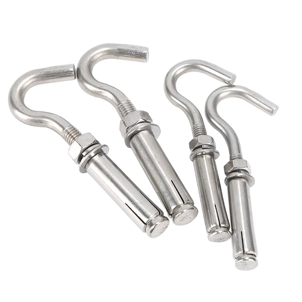 Open Hook Eye Expansion Bolts – Stainless Steel A2 Wall Anchors (M6–M12)