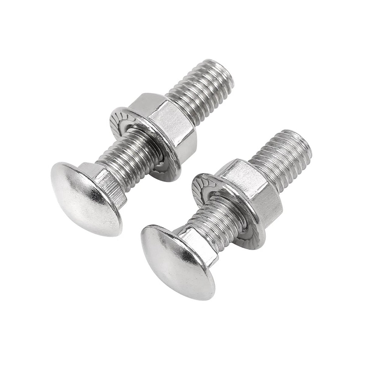 Stainless Steel A2 Carriage Bolts with Flange Nuts — M3 to M12 Cup Square Coach Screws Set - HomeDIYer