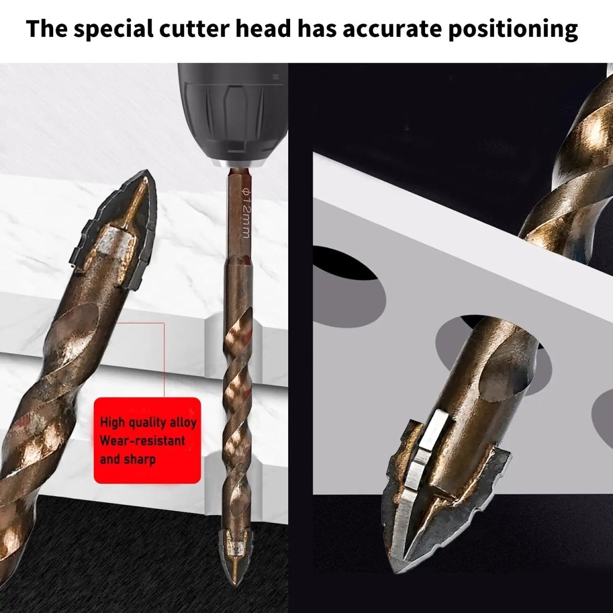 10PCS High - Strength Eccentric Twist Drill Bit,New Four - FluteSawtooth Eccentric Drill Bit,Multifunction Drill Bit Set(5/6/8/10/12) - HomeDIYer