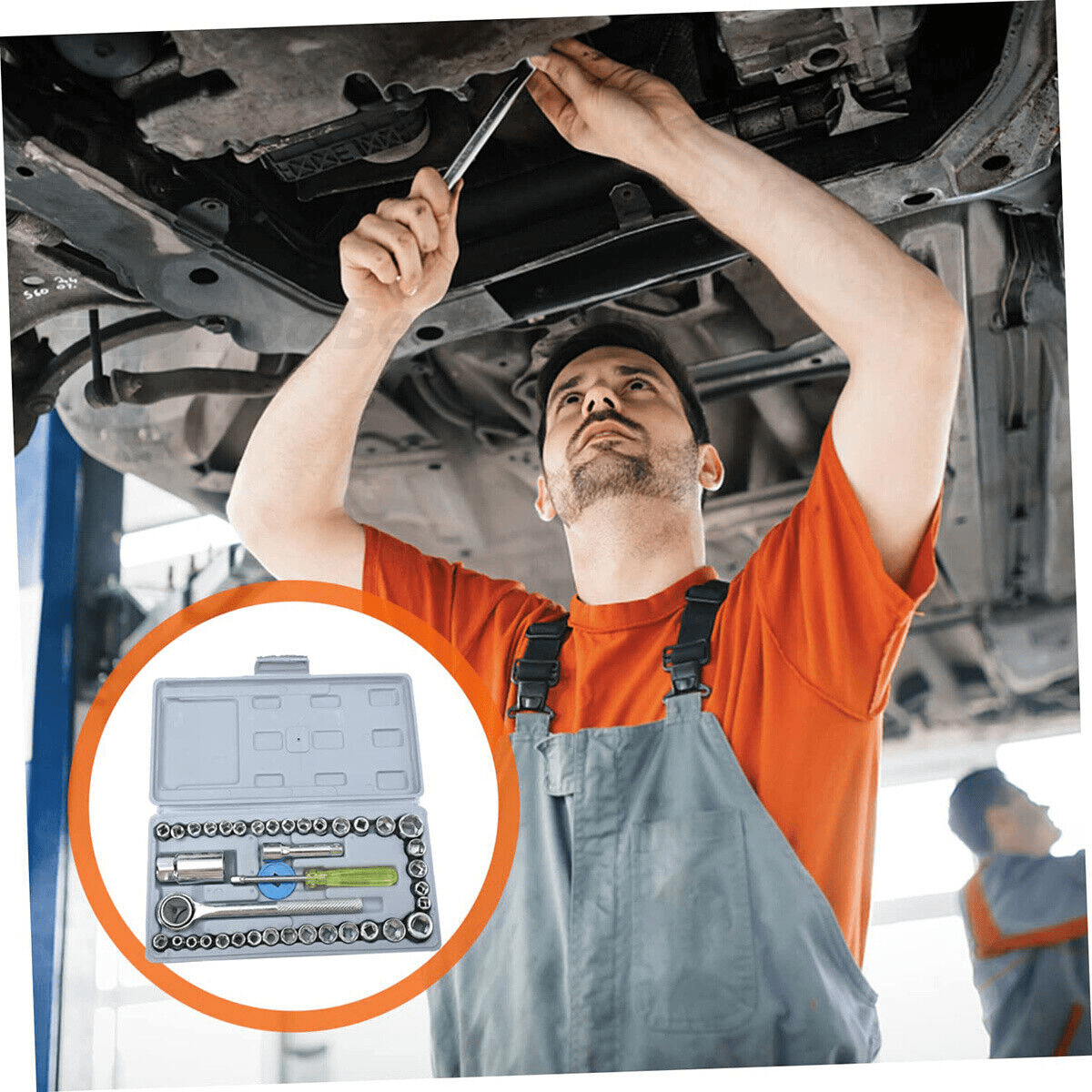 40x Professional 1/4"&3/8" Socket Wrench Tool Kit Metric Imperial Ratchet Bolts - HomeDIYer