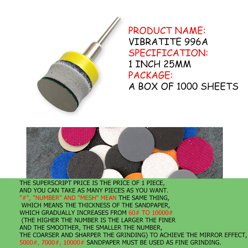 Wet and Dry Sanding discs 25mm 1inch Sandpaper Film Pads 60#-10000# GRIT 21pcs