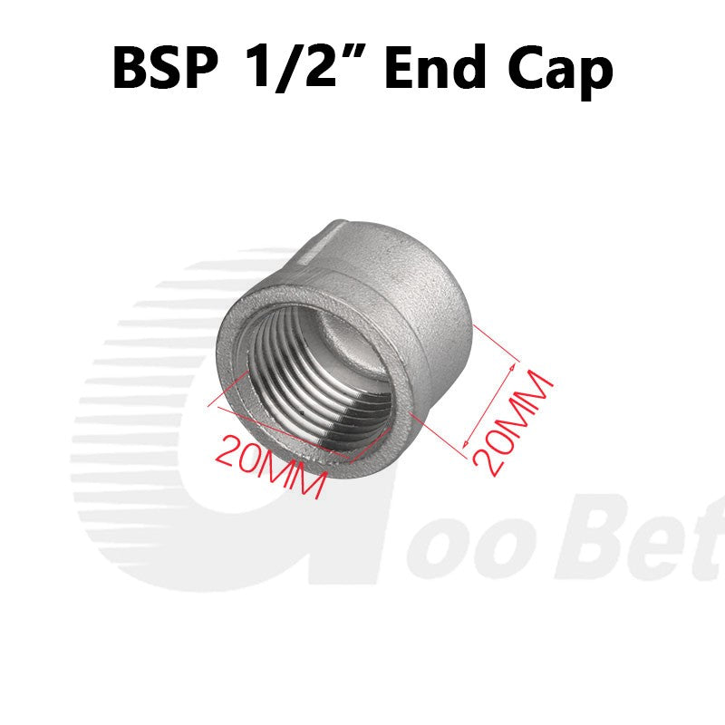 304 Stainless Steel 1/2" BSP Threaded Pipe Fittings — Nipple, Elbow, Tee, Socket & Cap