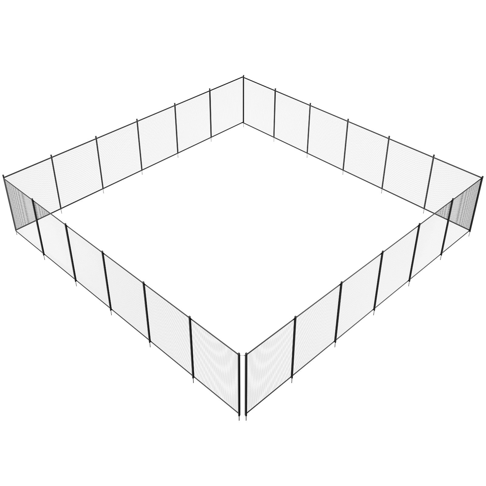 4ft x 72ft Removable Pool Safety Fence — DIY Child & Pet Protection Mesh for Inground Pools Black