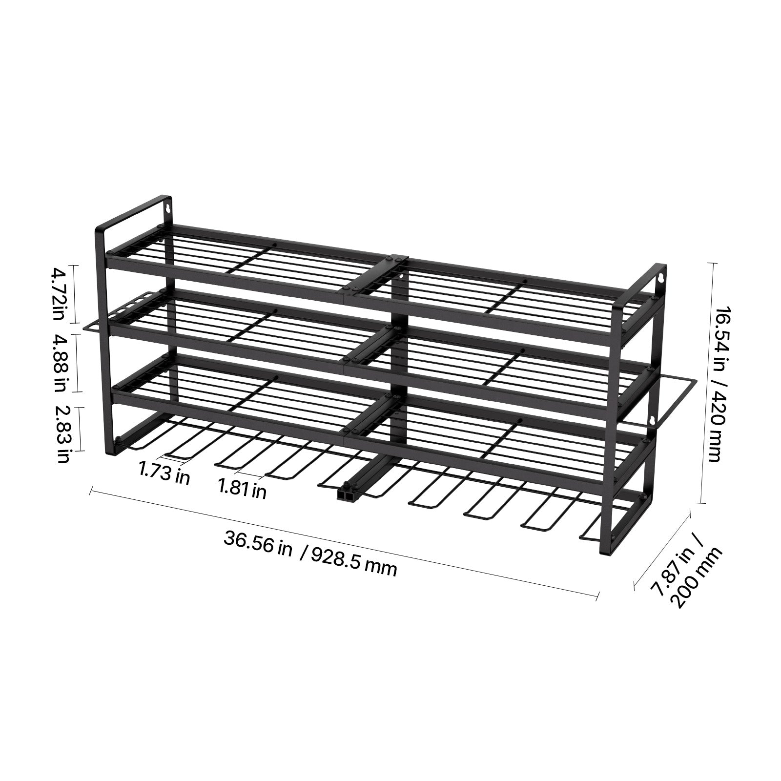 Power Tool Organizer Wall Mount – 4-Layer Storage Rack with 8 Drill Holders & Screwdriver Holder for Garage, Workbench, Workshop