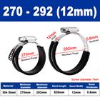 18mm - 311mm Rubber Lined Jubilee Clips Cable Mounting Hose Water Pipe Clamp Stainless Steel - HomeDIYer