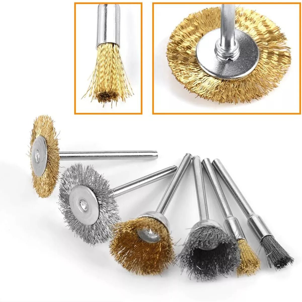 36x Steel Brass Wire Brush Disk Brush Round Brush Set Brush Drill - HomeDIYer