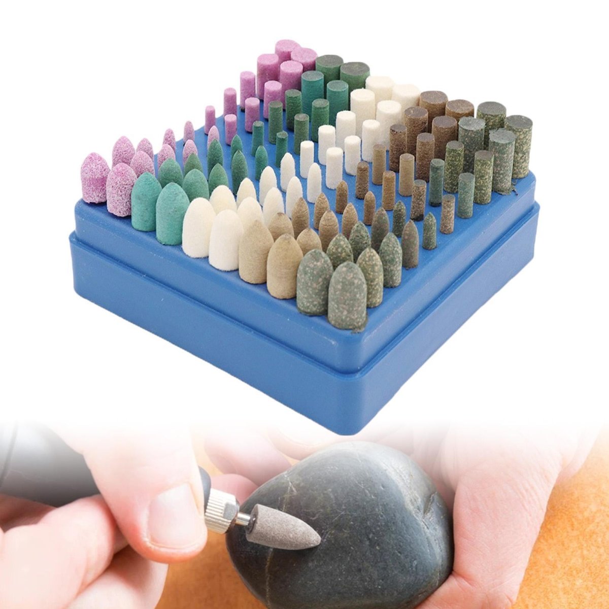 Diamond Buffing Polishing Grinding Bit Set 100 Pcs Accessory Dremel Rotary Tool - HomeDIYer