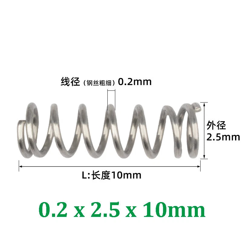 Compression Spring 0.2-0.5mm Wire Diameter Pressure Small Spring Stainless Steel
