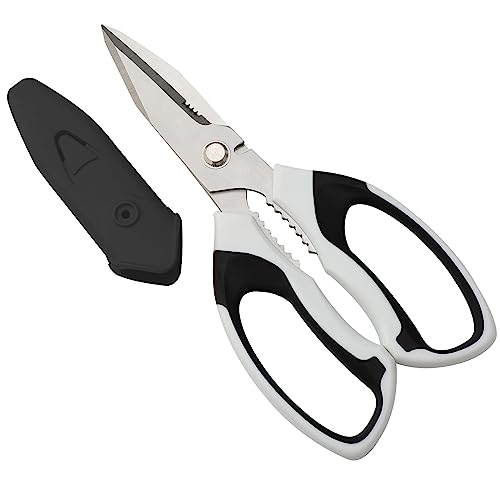 Utility Scissors Heavy Duty: sharp Scissors All Purpose heavy duty, Easy Cutting Carpet, Cardboard, Wires, Leather, Fabric - HomeDIYer