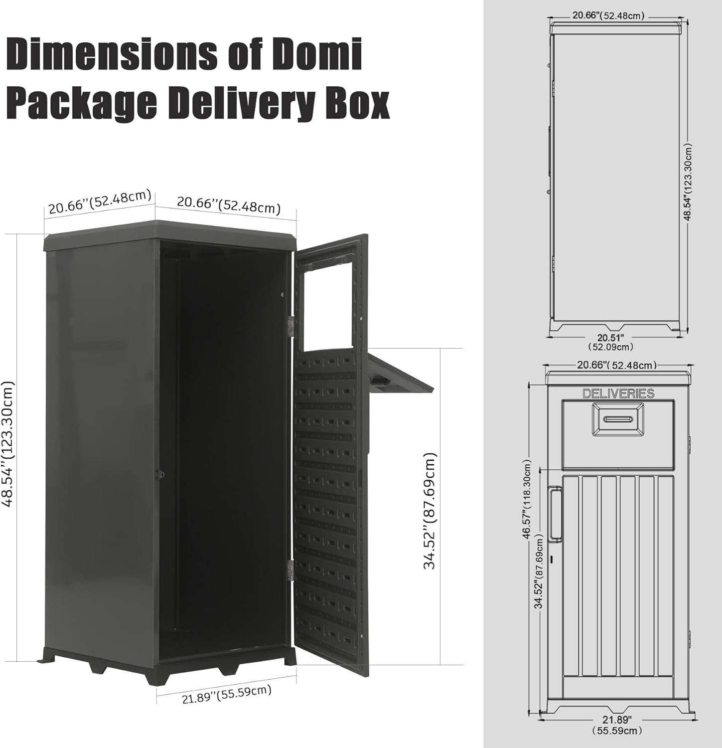 Outdoor Package Delivery Box — Large Lockable Parcel Drop Box, Waterproof & Anti‑Theft, Black