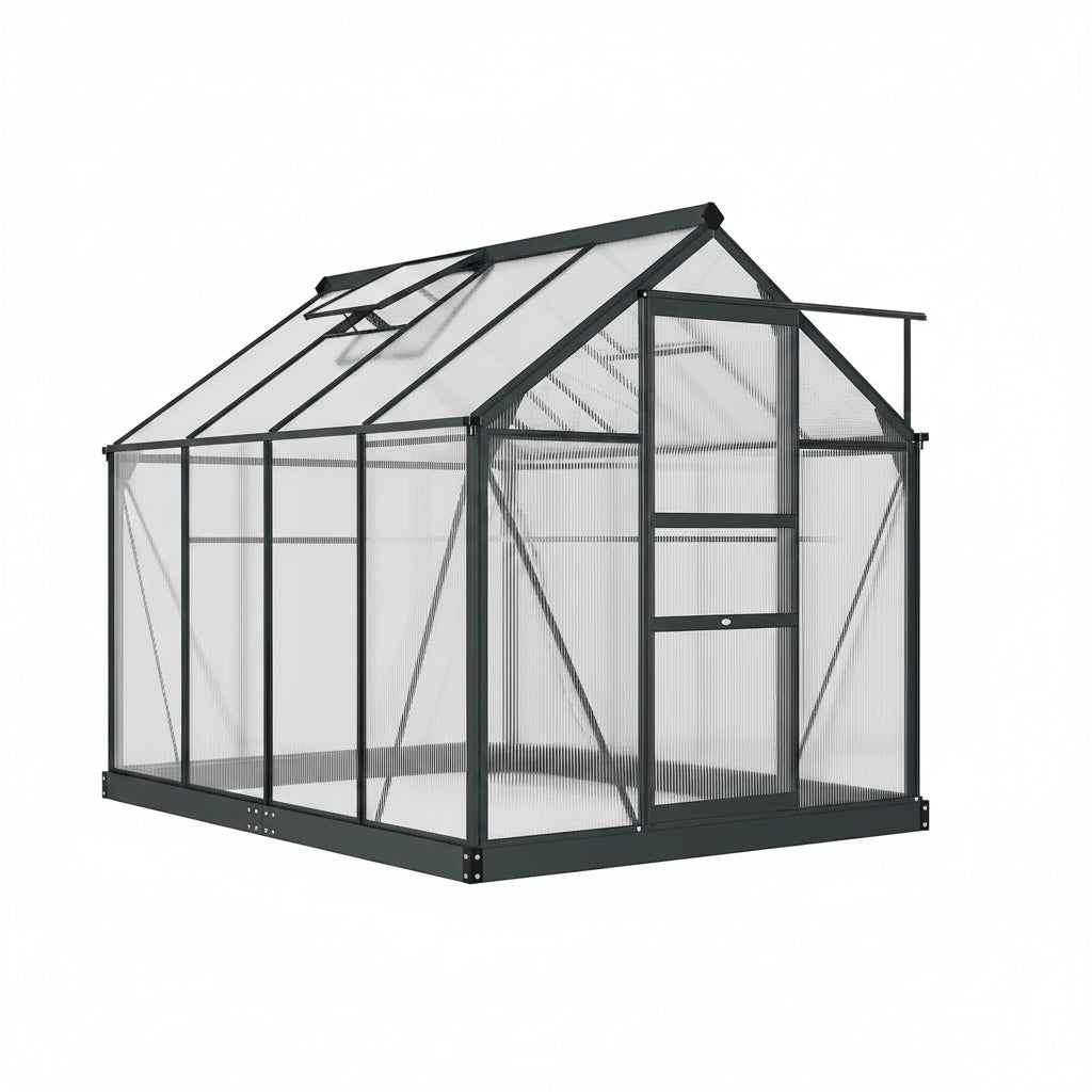 6.2x8.3 Aluminum Greenhouse Sliding Door Gray | HomeDIYer