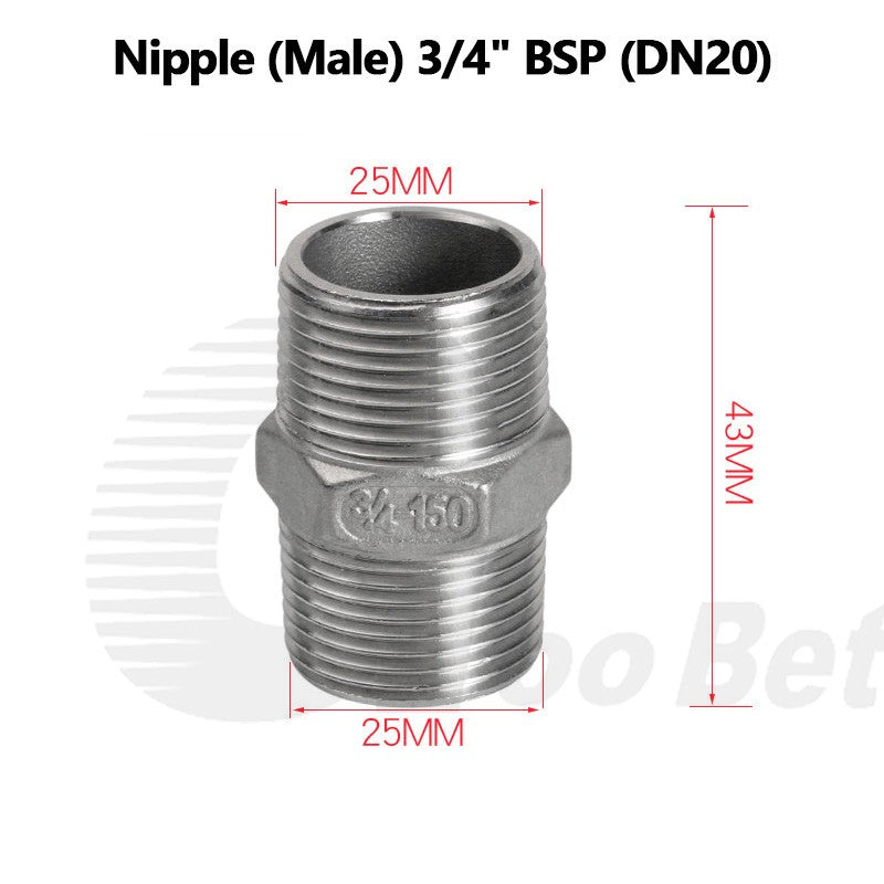 BSP Threaded Stainless Steel Pipe Fittings 304 — Elbow, Tee, Nipple, Socket & More