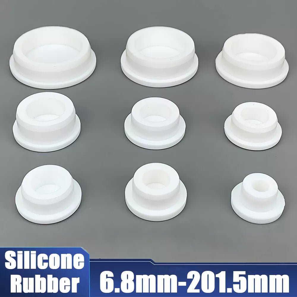 Hole Plug End Cap Round Silicone Rubber Blanking Seal Bung 6.8mm - 201.5mm White - HomeDIYer