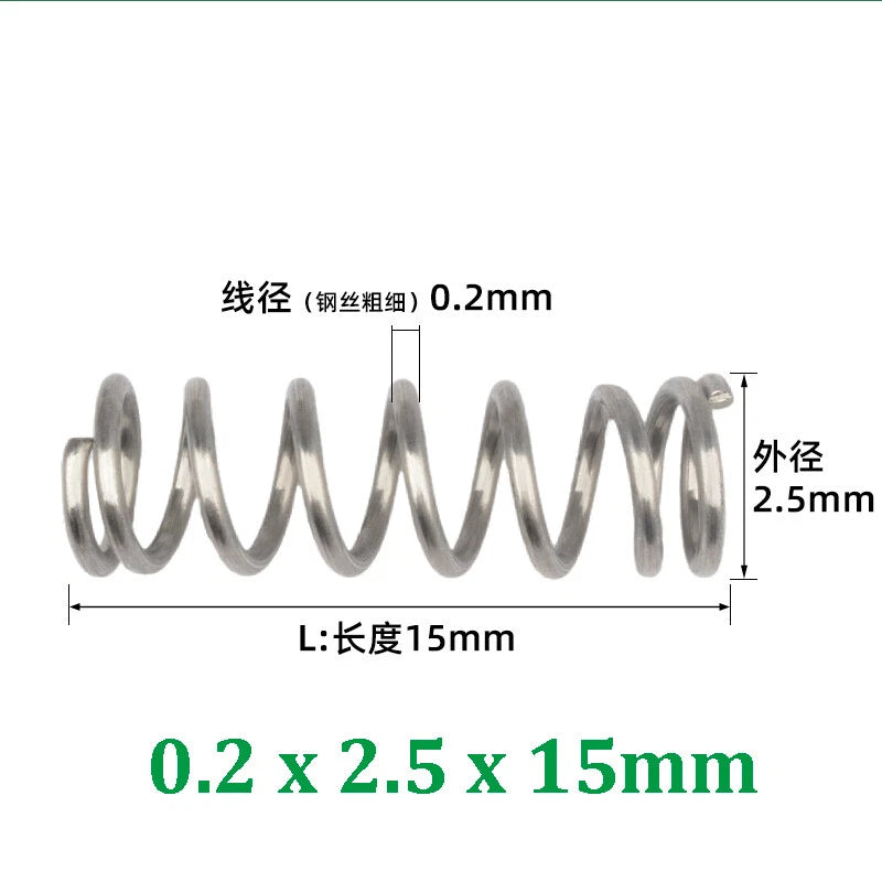Compression Spring 0.2-0.5mm Wire Diameter Pressure Small Spring Stainless Steel