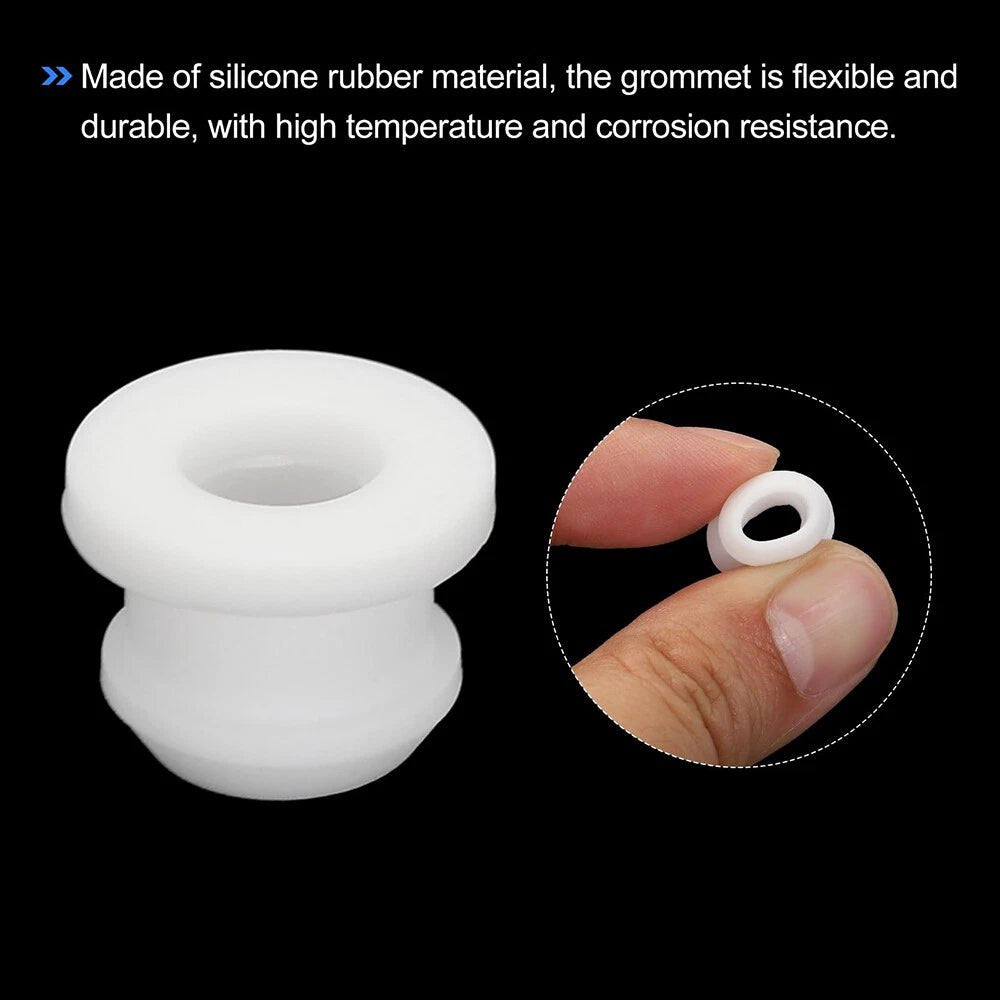 Snap Rubber Grommet Plug Seal Anti - Scratch for Electrical Box Cable Pipe White - HomeDIYer