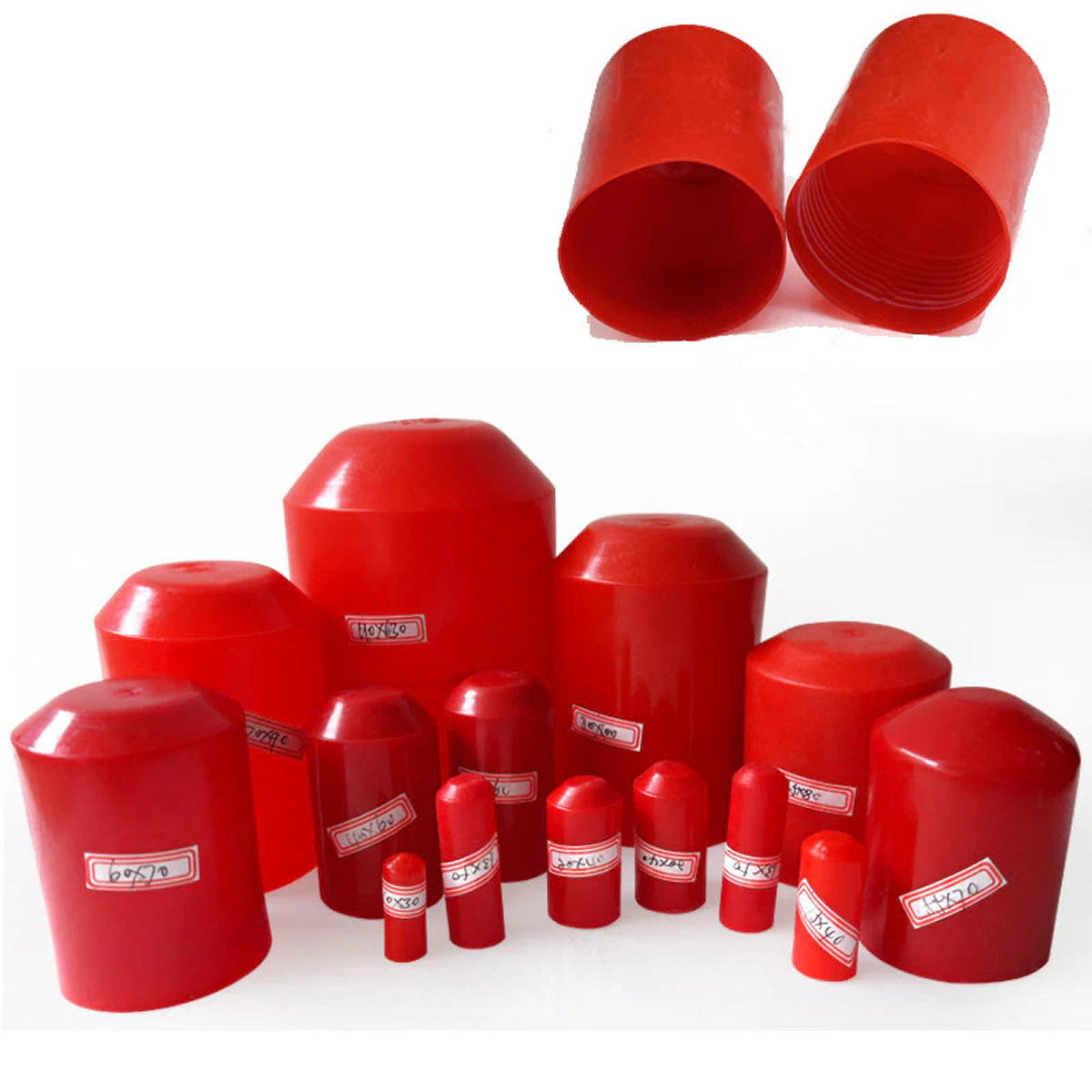 Red Heat Shrink End Caps 2:1 Ratio 8mm-110mm Adhesive Glue Lined 35KV Voltage