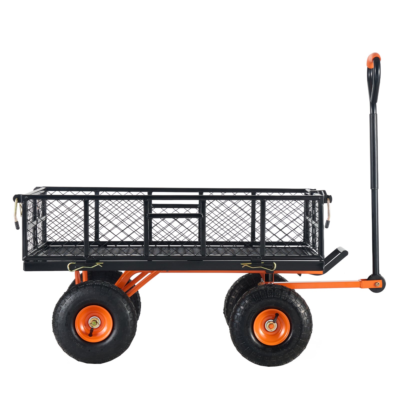 Dump Cart, Metal Garden Dump Cart with Easy to Assemble Frame, Dump Wagon with 2-in-1 Convertible Handle, Utility Wheelbarrow 880 lbs Capacity, 10 inch Tires