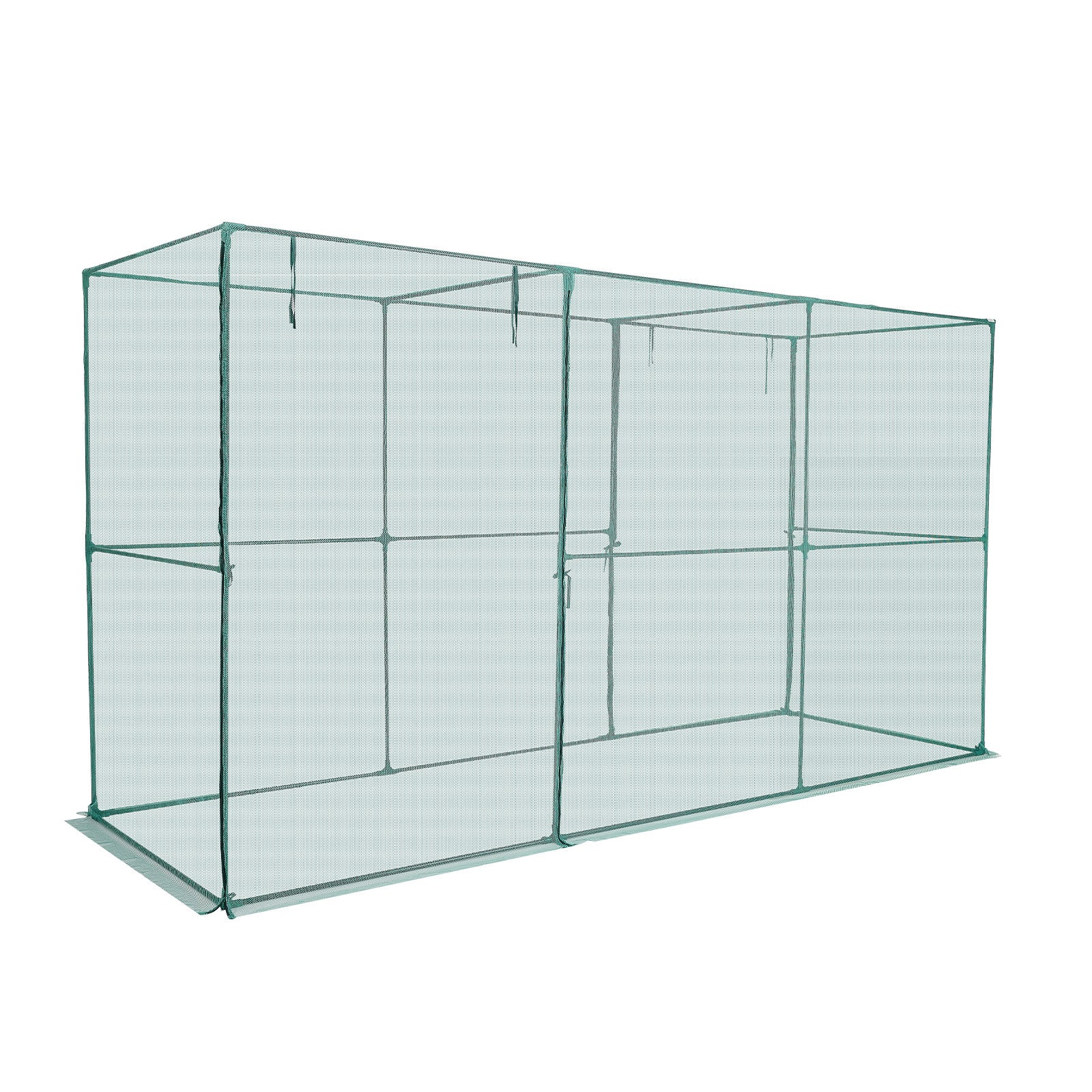 Crop Cage, 11.6 x 3.9 x 6.3 ft Plant Protection Tent with Zippered Door, Wind-Resistant Tall Crop Cage, Easy to Install, Outdoor Raised Bed Cover, Tomato Plant Netting for Garden Patio Lawn