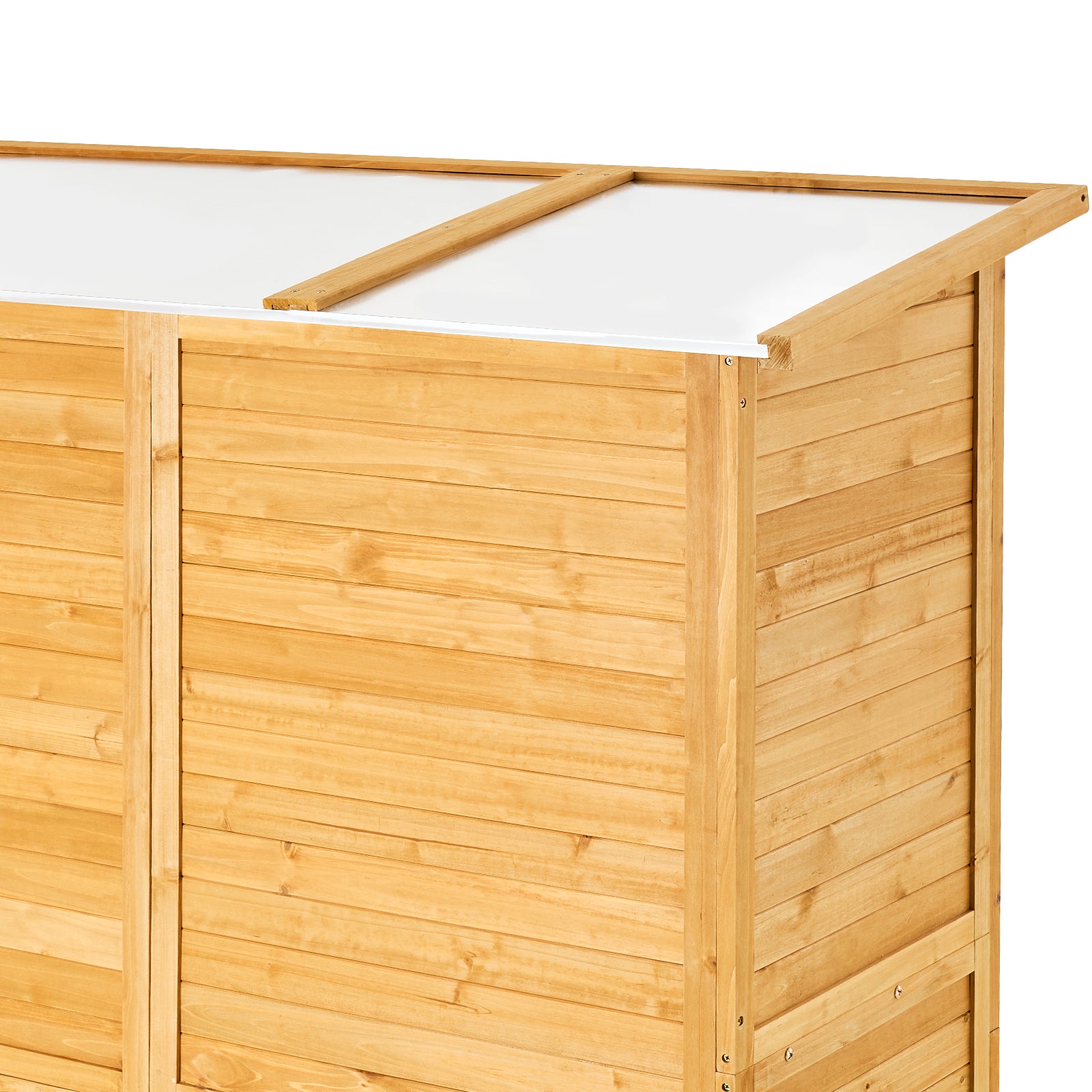 Outdoor Wooden Storage Shed Waterproof Garden Tool Metal Shed 55x67.5 inch