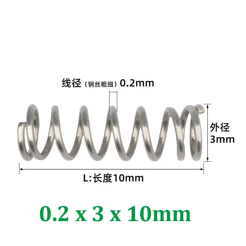 Compression Spring 0.2-0.5mm Wire Diameter Pressure Small Spring Stainless Steel