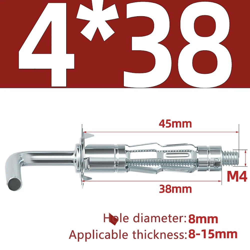 M4–M8 Metal Drywall Expansion Bolts | Hollow Wall Anchors for Plasterboard & Drywall