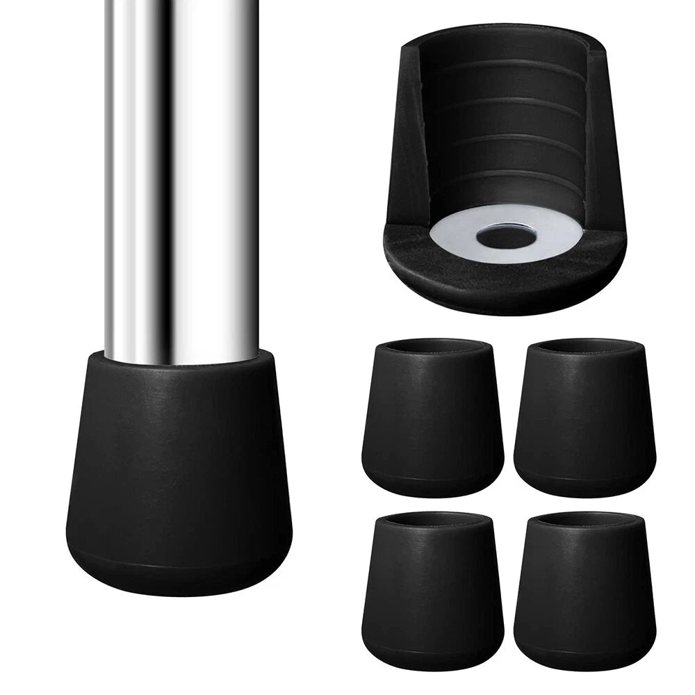 Rubber Chair Ferrules AntiScratch Floor Protector Table Feet Leg Cap End Black - HomeDIYer
