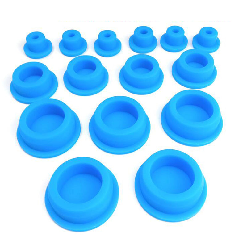 Blue Hole Plugs Round Silicone Rubber Seal Blanking End Caps Seal Bung 13mm ~ 48.5mm