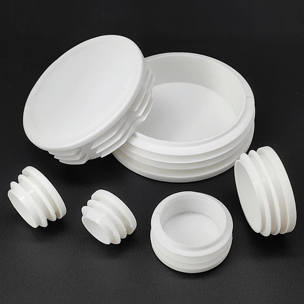 Round Plastic Blanking End Caps Pipe Tube Inserts Plugs Bungs White 16mm - 100mm - HomeDIYer