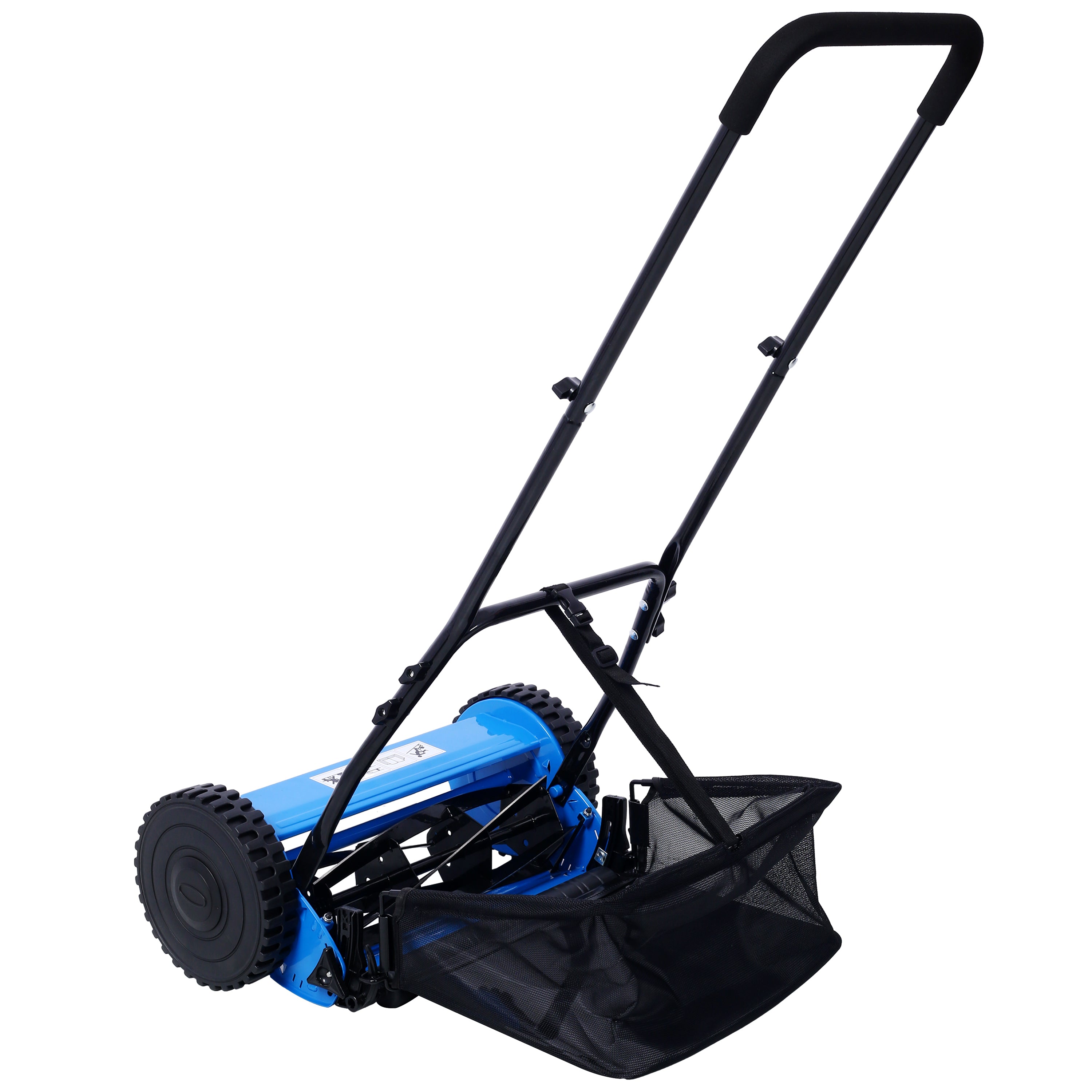 16-Inch 5-Blade Push Reel Lawn Mower with Grass Catcher, GREEN COLOR