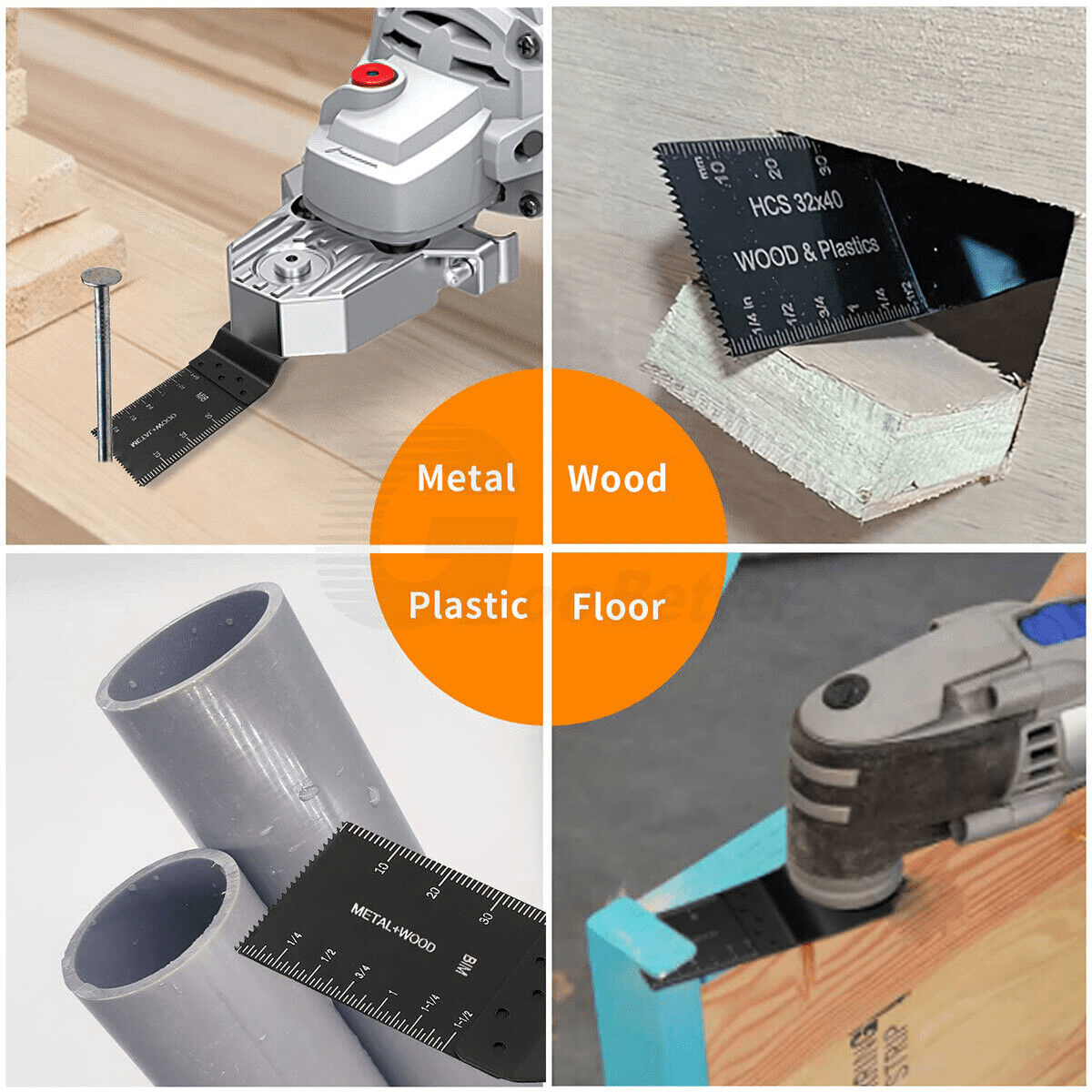 52x Universal Oscillating Multi Tool Blades Saw Blade 34mm Set Wood Metal Cutter - HomeDIYer