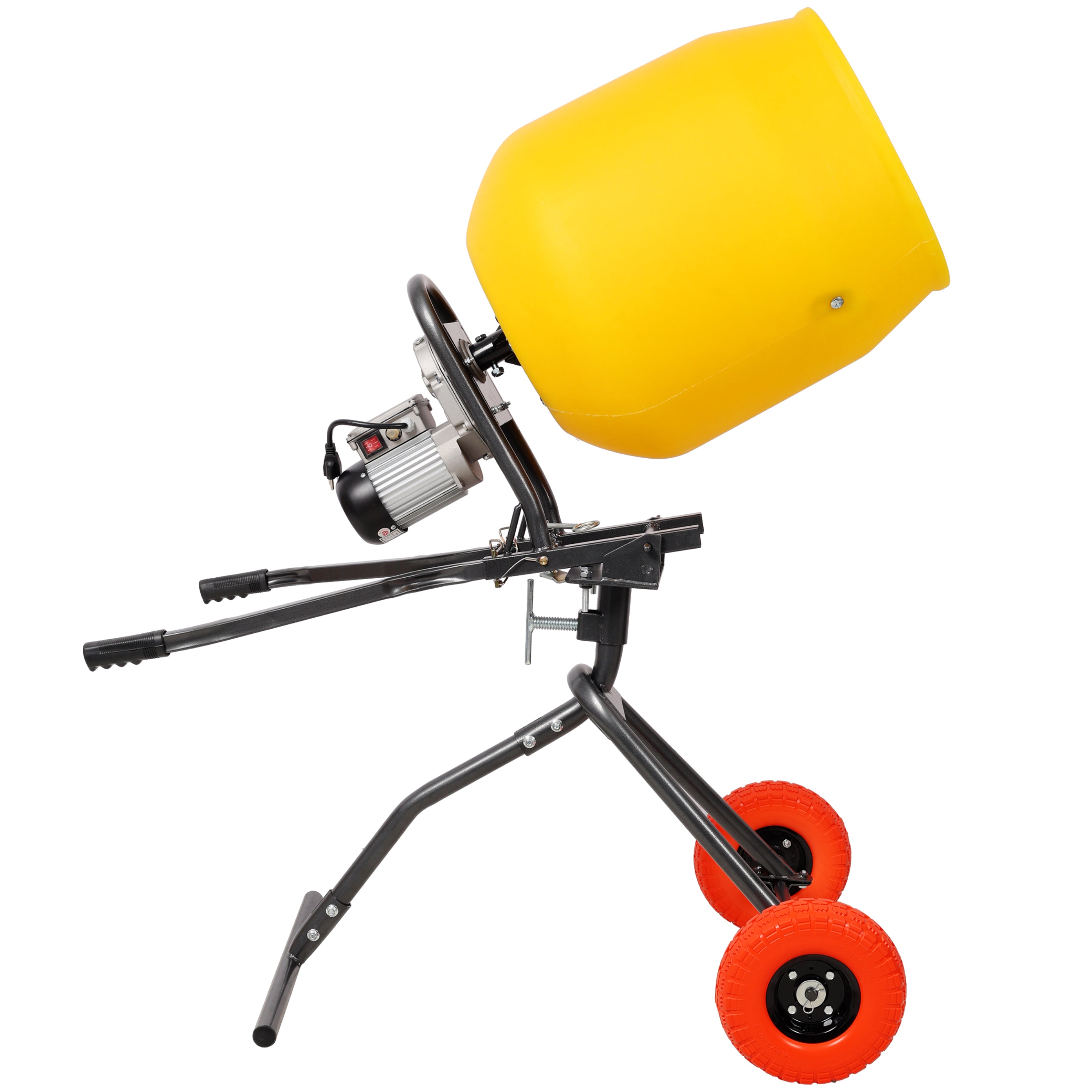 3.5 CUFT/100L Portable Electric Poly Drum Concrete Mixer, Heavy Duty Power Cement Mixing Machine for Mortar, Stucco and Fodder, 110V/60HZ CSA certificated