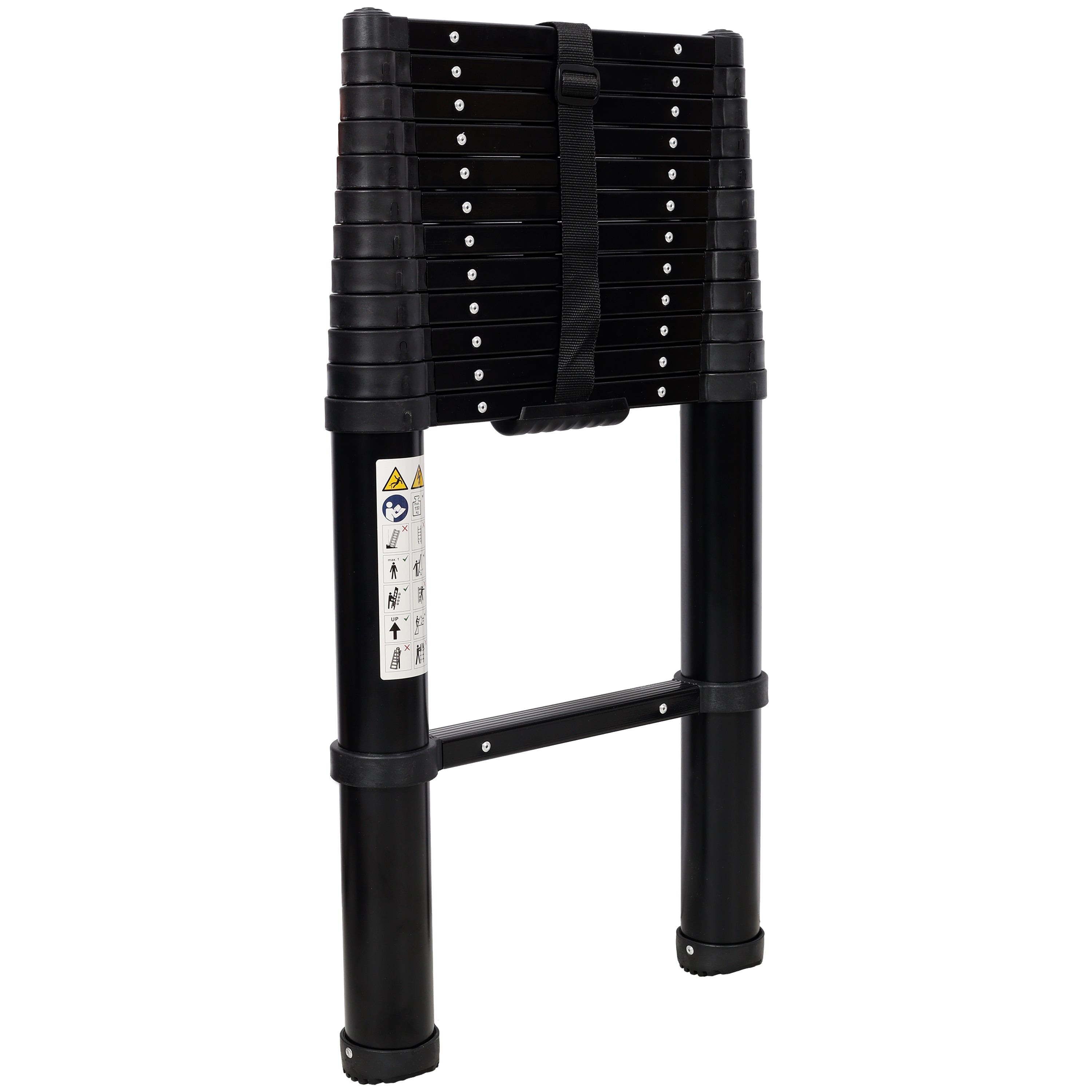 12.5FT Telescopic Ladder – Heavy Duty Aluminum Extension Ladder with Slow-Down Safety & Non-Slip Feet