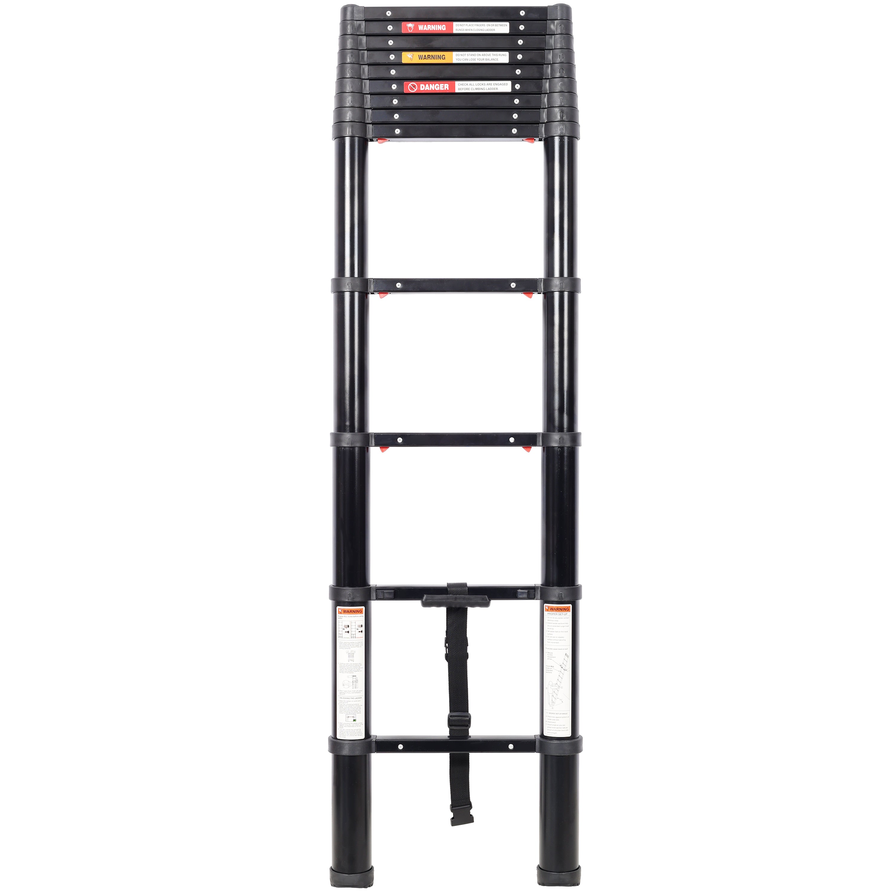 12.5FT Telescopic Ladder – Heavy Duty Aluminum Extension Ladder with Slow-Down Safety & Non-Slip Feet
