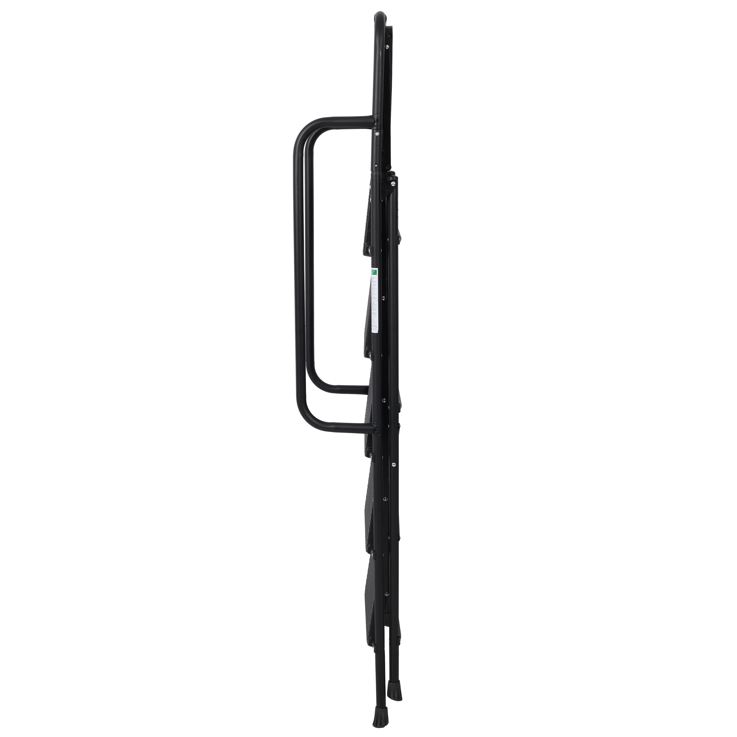 5‑Step Folding Steel Ladder with Tool Platform & Handrail — 330 lb Capacity, Wide Anti‑Slip Pedals, Black