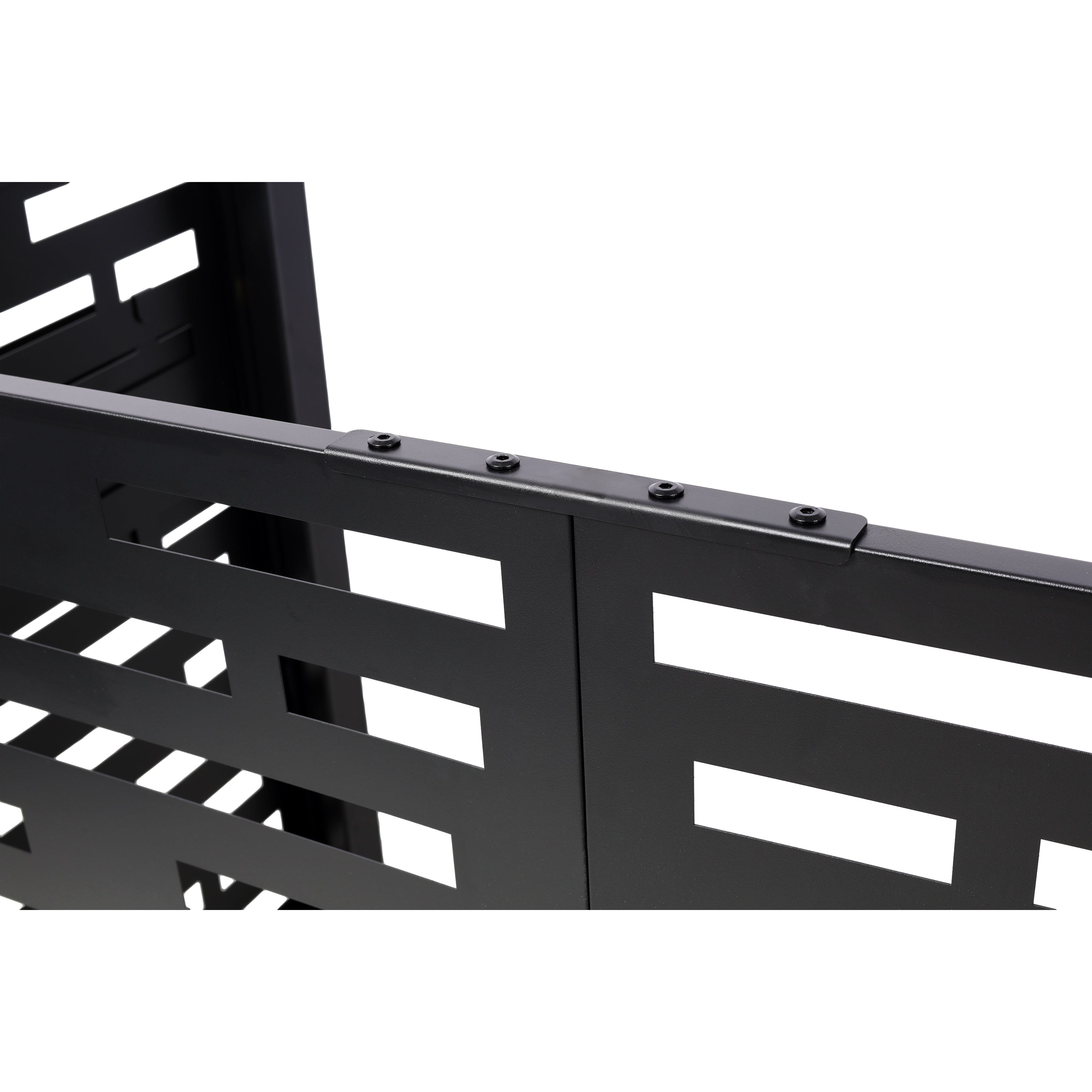 4 x 2 FT Metal Privacy Fence with Planter Boxes — AC Unit & Trash Can Screen, Black